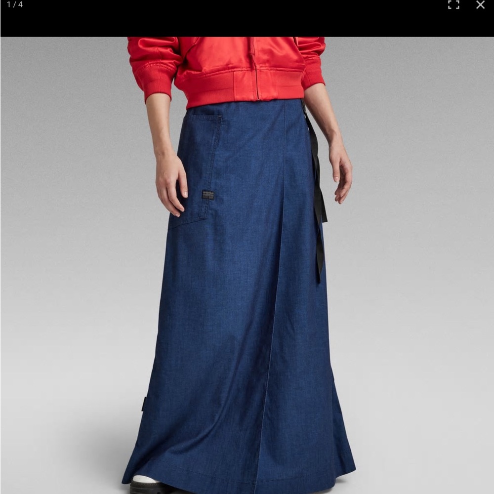 G Star original Denim boho chic denim wrap maxi skirt waist SZ 29 casual